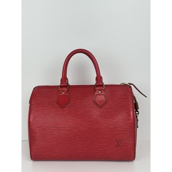 Louis Vuitton Epi Speedy 25 Handbag Castillan Red Leather - Picture 2 of 16